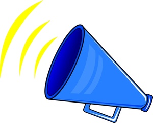 Announcement Clipart Image - Big cartoon megaphone speaker making ...