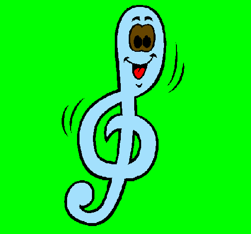 Colored page Treble clef painted by apo