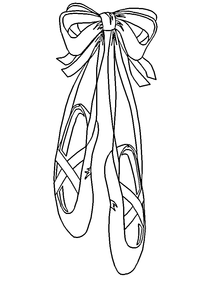 Cartoon Ballet Shoes Coloring Page 