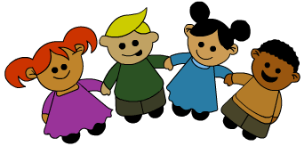 Cartoon Children Holding Hands