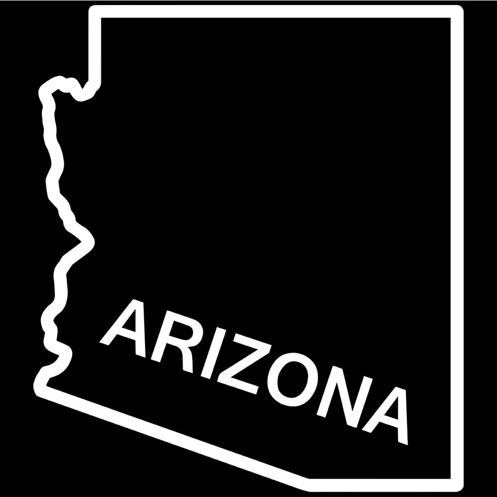 Amazon.com - Arizona State Outline Decal Sticker (white, 8 inch ...