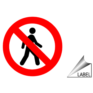 No Walking Symbol Label LABEL-PROHIB-69 Machine Safety