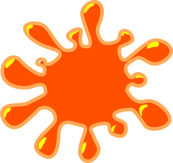 Orange paint splatter clipart