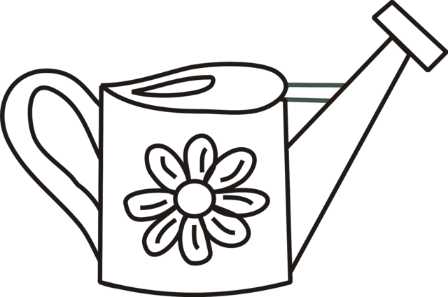 Clip Art Black And White Watering Can - ClipArt Best