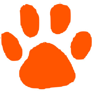 Orange paw print clipart