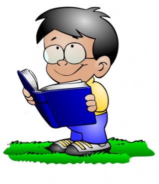 Happy children reading clipart