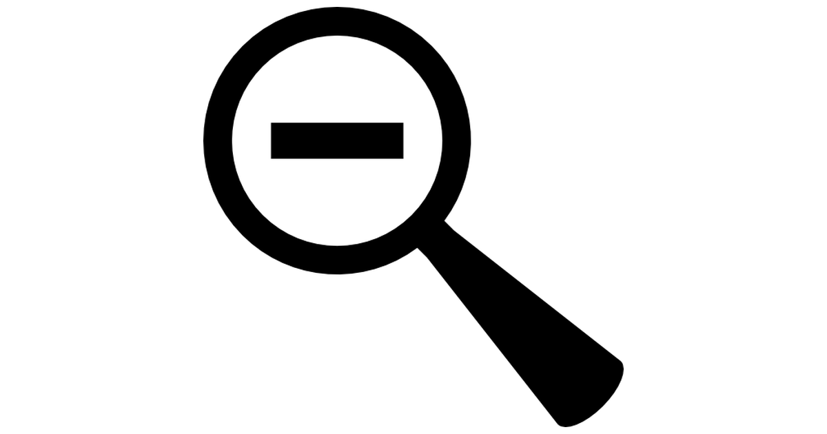 Zoom out magnifier symbol with minus sign inside - Free interface ...