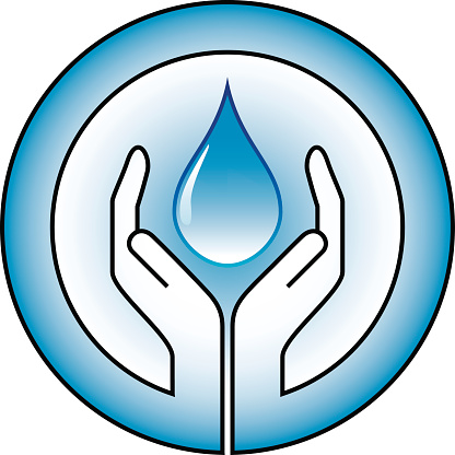 Silhouette Of A Save Water Concept Clip Art, Vector Images ...