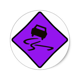 Slippery Road Stickers | Zazzle