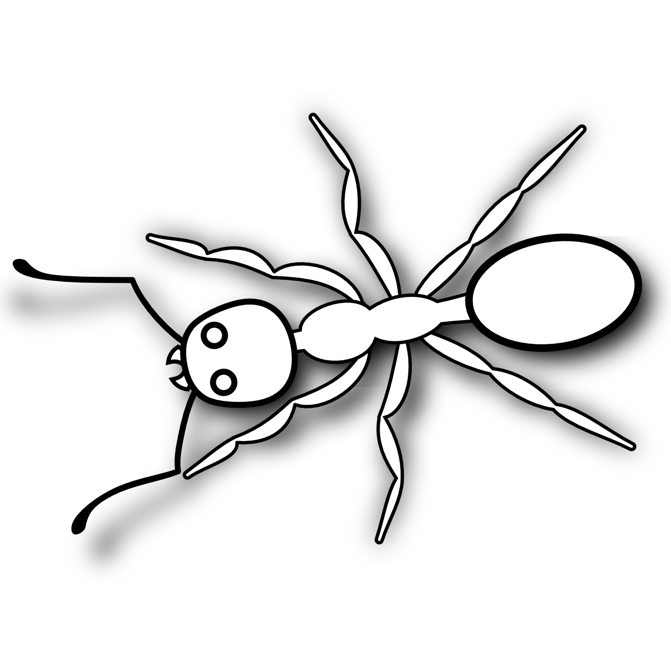 ant 3 black white line art SVG