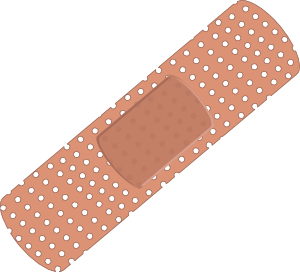 Bandaid black and white clipart image #25515