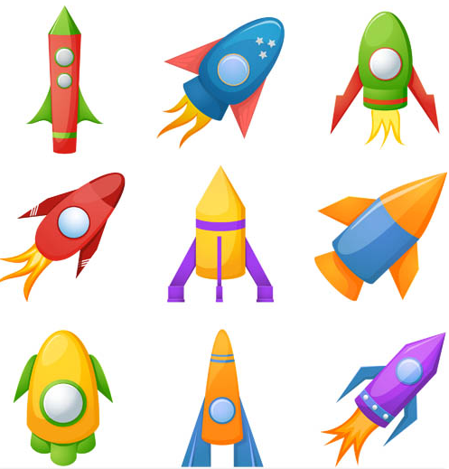 Cartoon Rockets vector | AI format free vector download ...