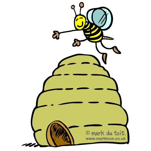 Angry Bee Hive Clipart