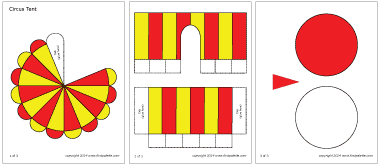 Circus Tent | Printable Templates & Coloring Pages | FirstPalette.com