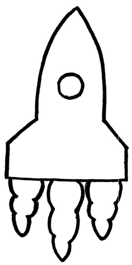 An Outline Of A Rocket Clipart - Free to use Clip Art Resource