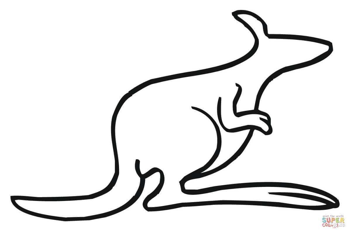 Kangaroo Outline coloring page | Free Printable Coloring Pages