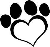 Clipart dog paw black and white