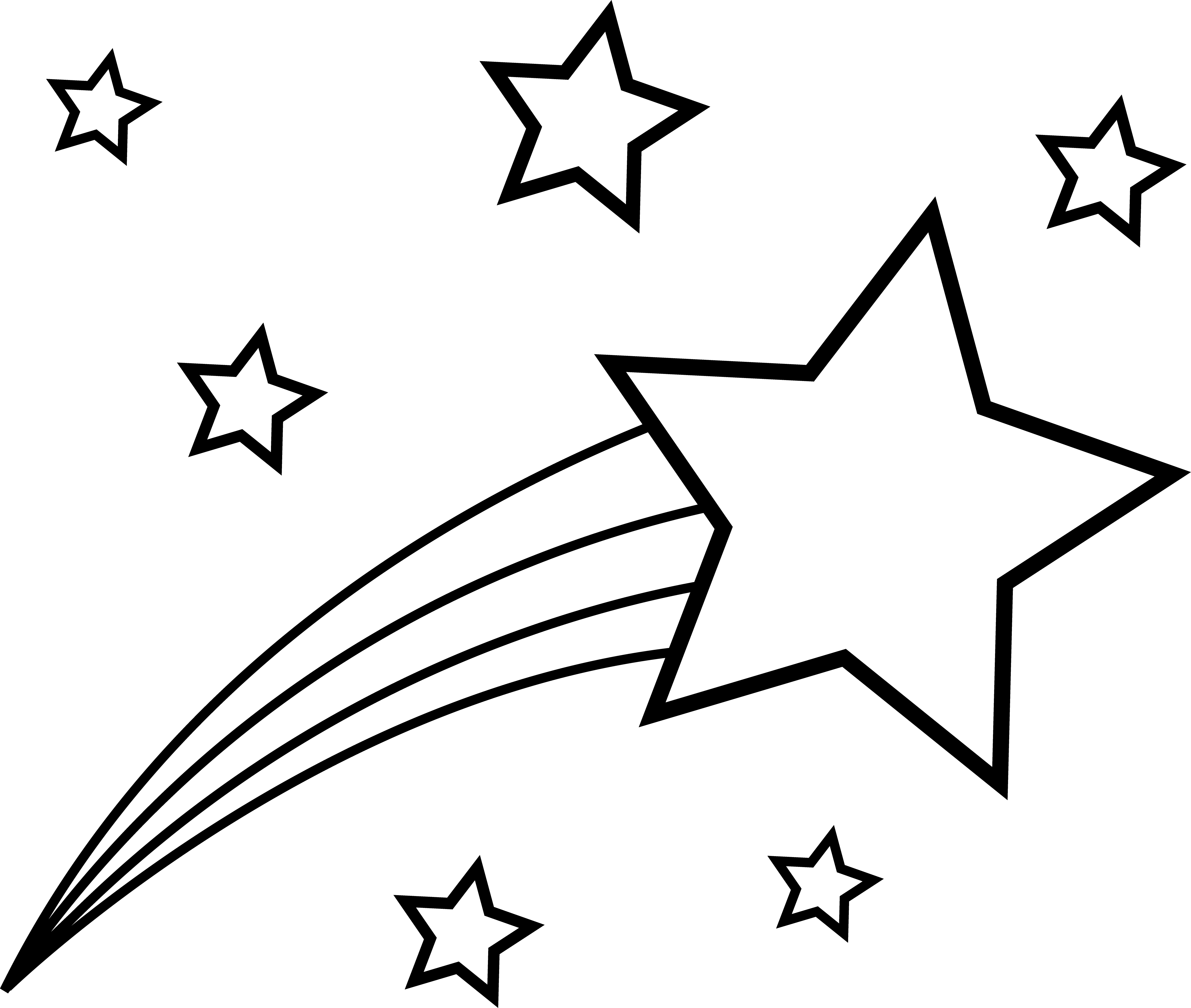 Black and white star clipart