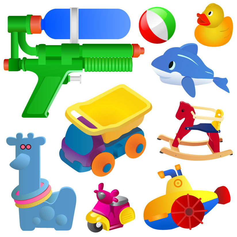 Realistic children toys creative design graphics 04 - Vector Other ...