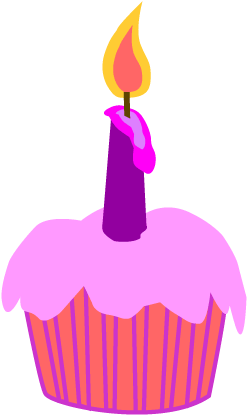 Birthday Cupcakes With Candles Clipart