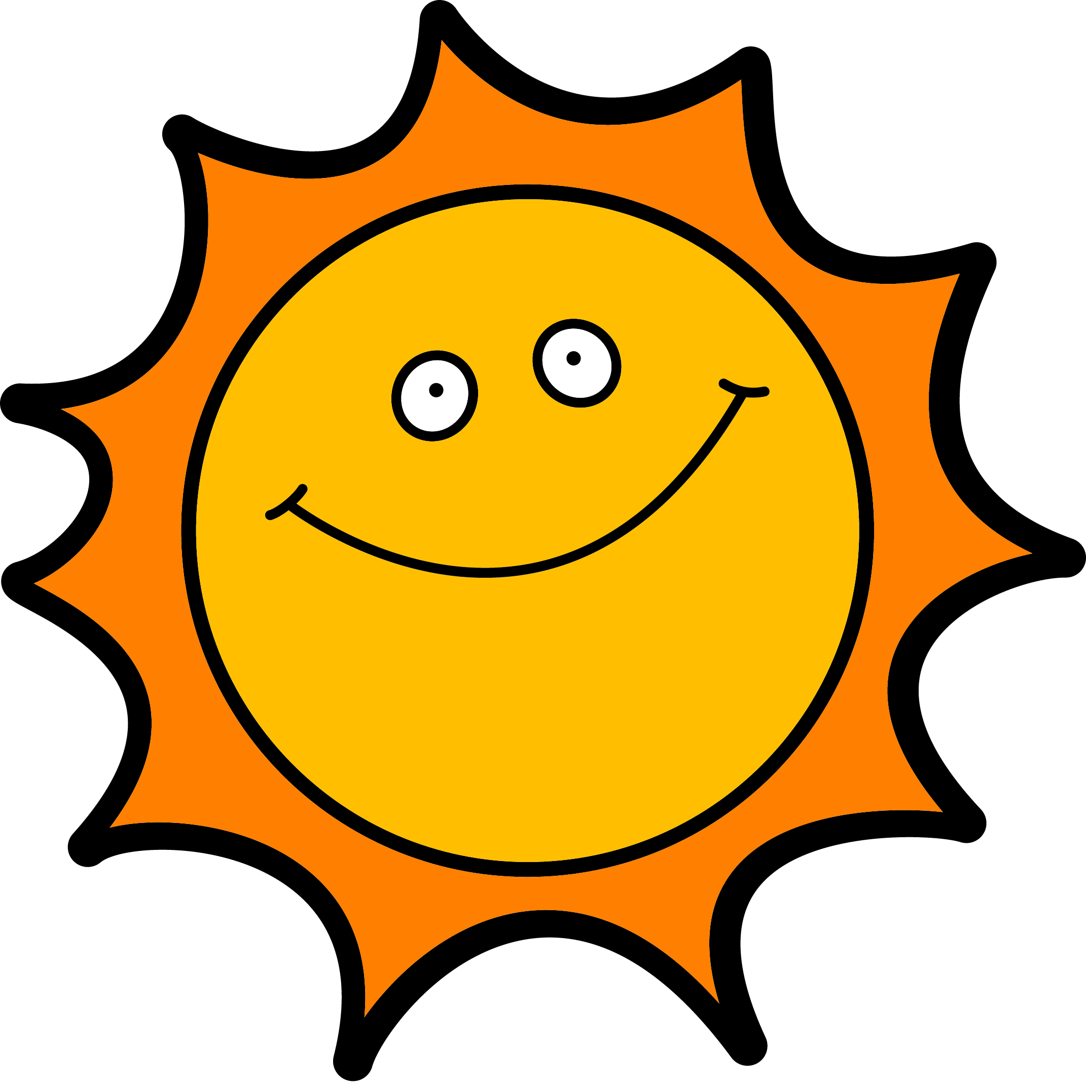 kid with a sun logo clipart