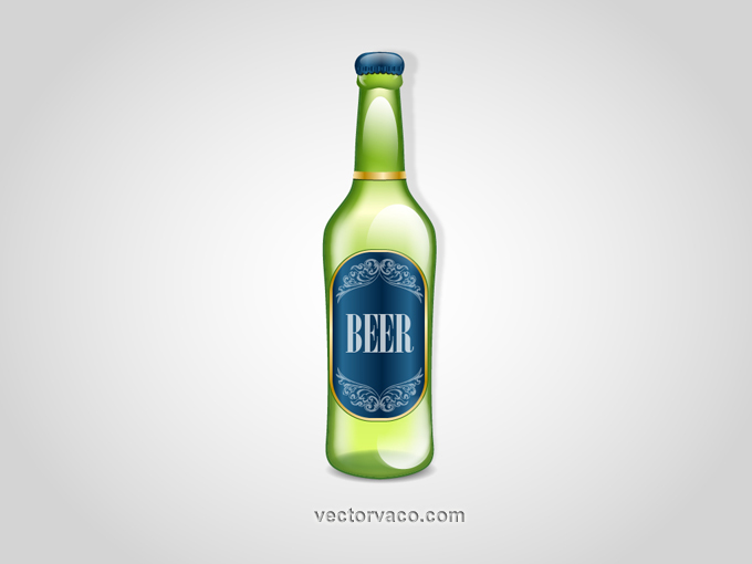 Beer Bottle Free vector | 123Freevectors