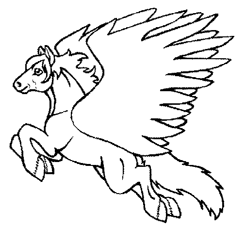 Coloring page Pegasus flying to color online - Coloringcrew.