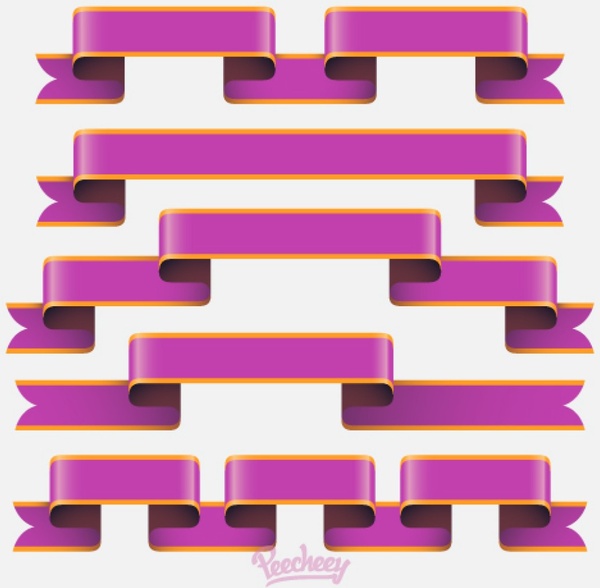 Vintage purple ribbons Free vector in Adobe Illustrator ai ( .ai ...