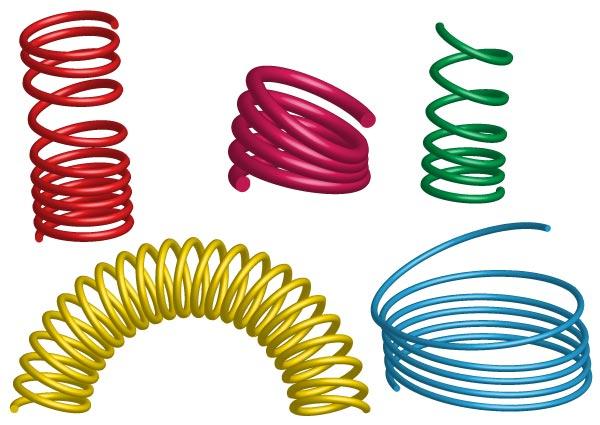 Free Vector 3D Coil Springs Illustrator | 123Freevectors