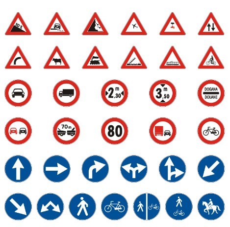 Free Vector Traffic Signs and Symbols 01 - TitanUI