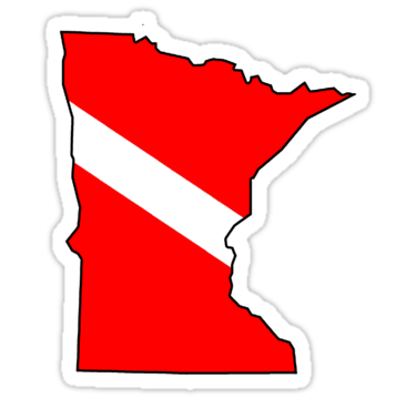 Dive flag Minnesota outline" Stickers by artisticattitud | Redbubble