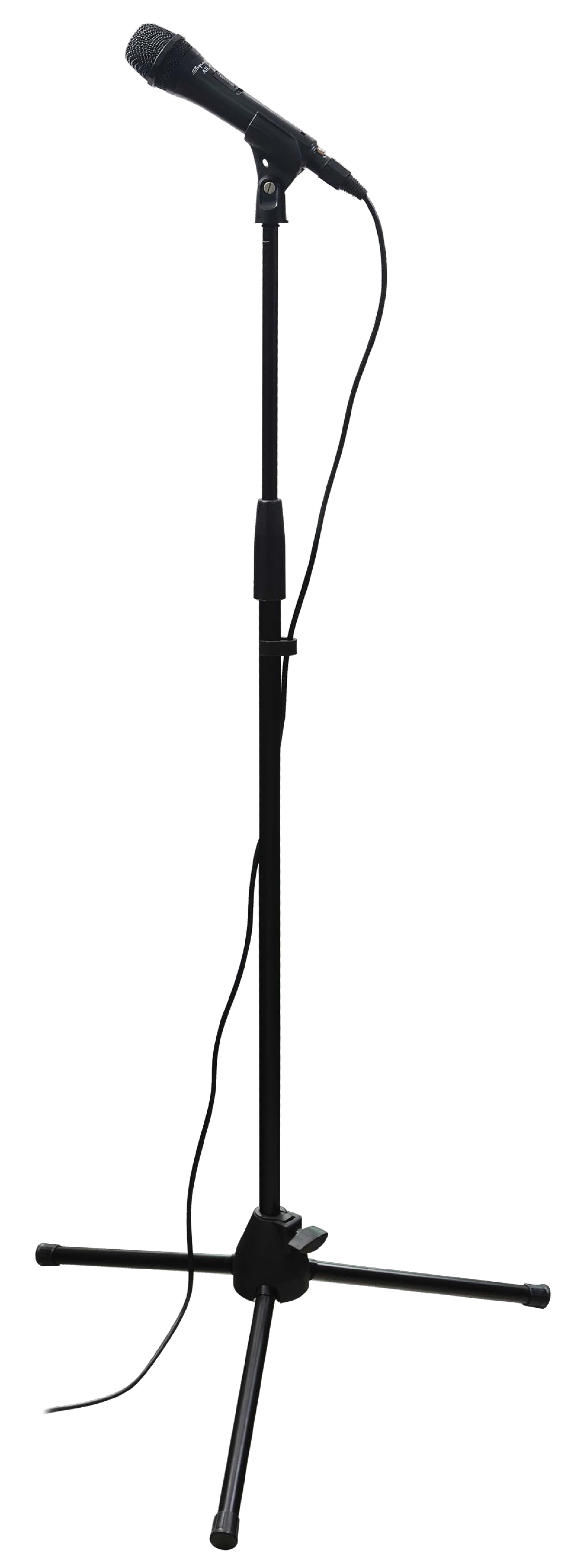 Person silhouette at microphone clipart black and white