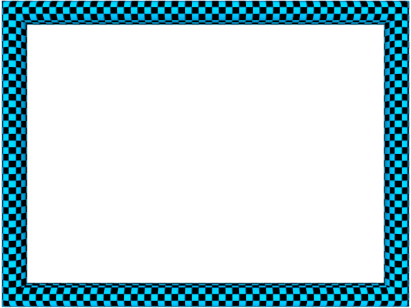 Blue Black Funky Checker Rectangular Powerpoint Border | 3D Borders