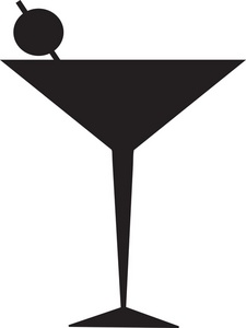 Martini Black And White Clipart