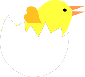 Yellow Chick In Cracked Eggshell Clip Art - vector ...