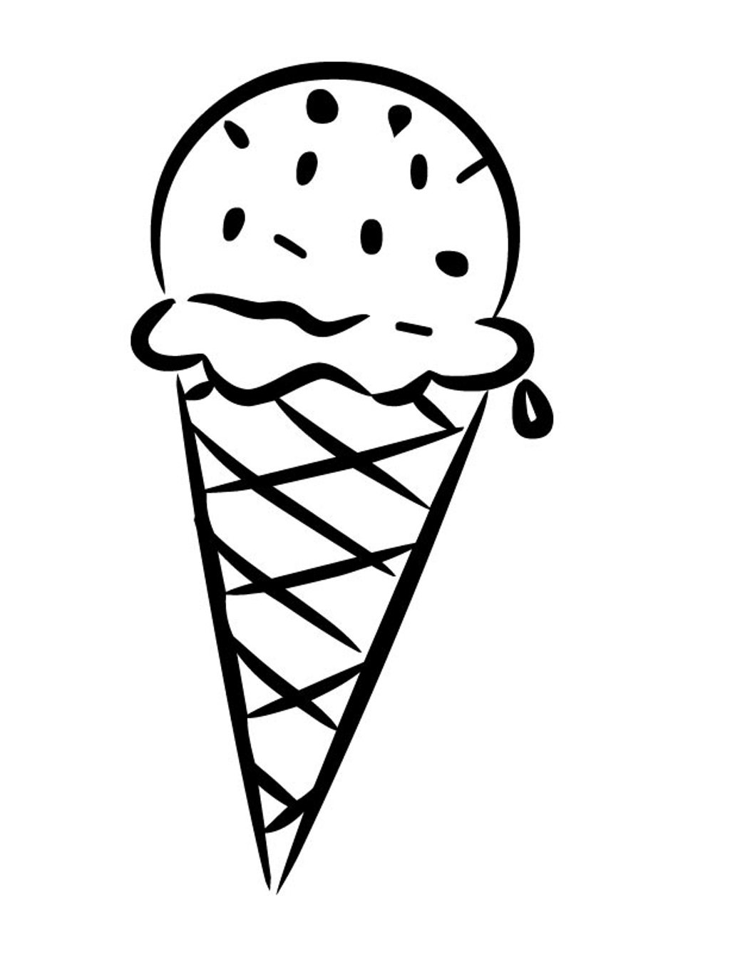 Ice Cream Cone Coloring Pages For Kids | Coloring Page Ideas