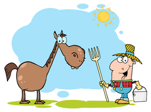 Farmer Clipart Image - Farmer at Work on the Farm in a Cartoon Drawing