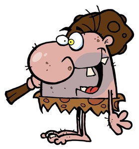 Caveman Clipart Image - Cartoon caveman carrying a big club