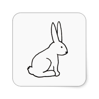 Rabbit Line Drawing Stickers & Sticker Designs