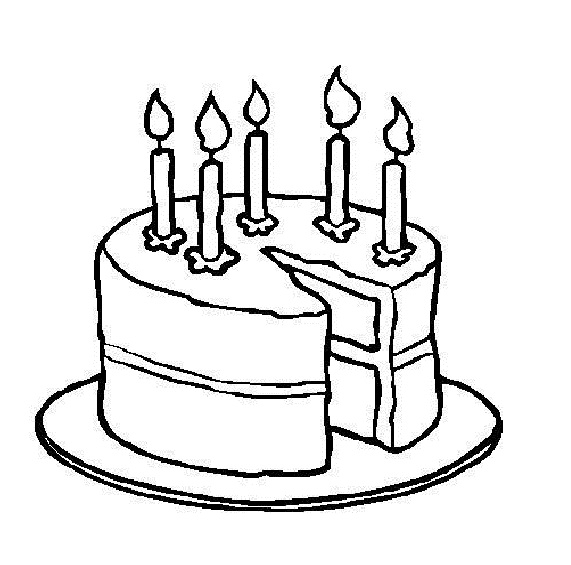Birthday Candle Cake Coloring Page | smilecoloring.