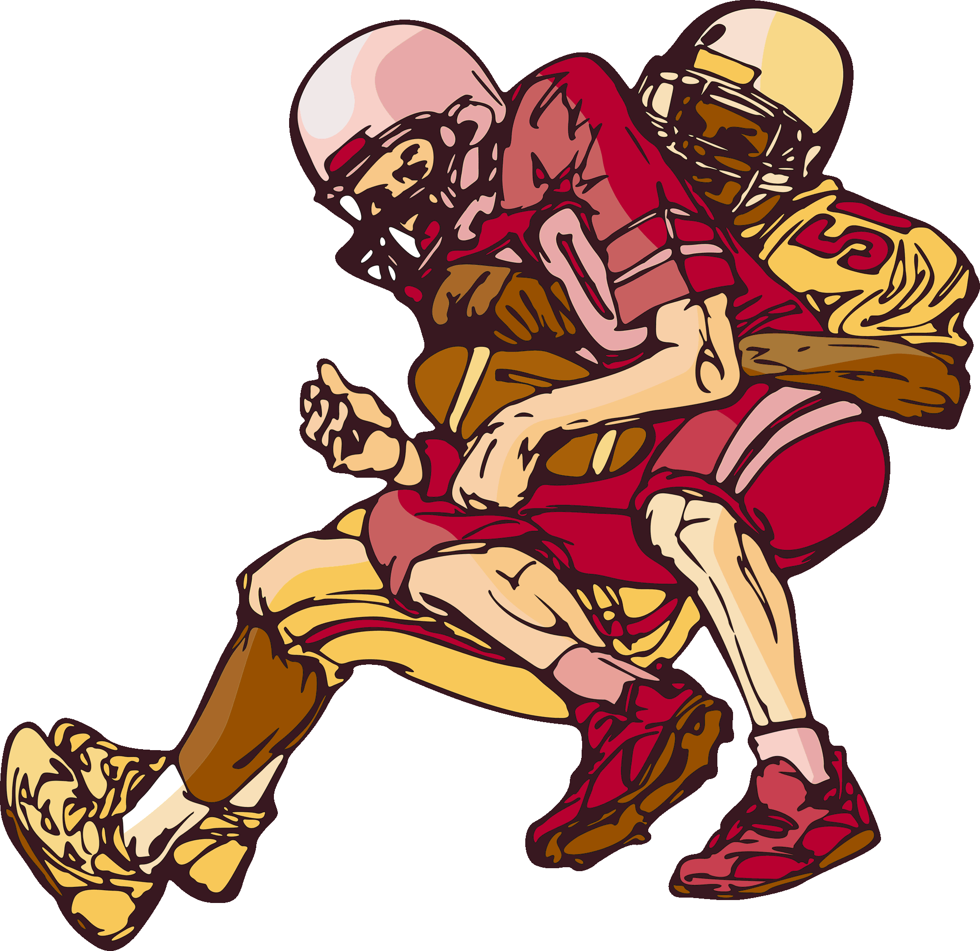 People Playing Football Clipart