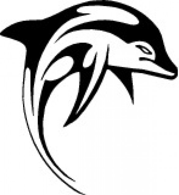 Black dolphin clipart