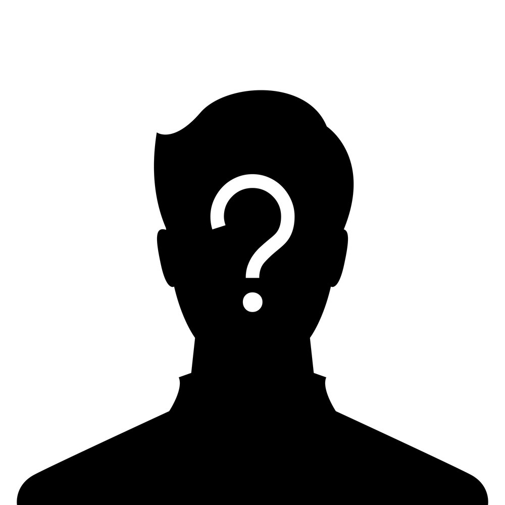 Clipart of silhouette of people with question mark