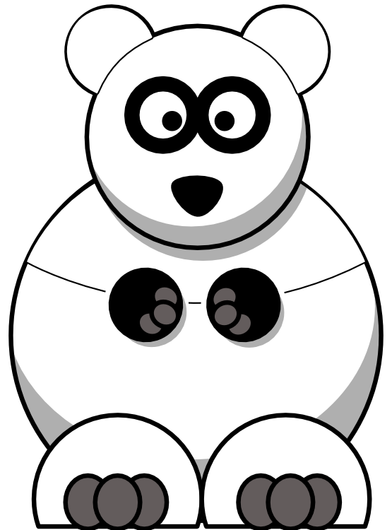 Panda Black White Line Art Bear Teddy Bear Xmas Christmas Stuffed ...