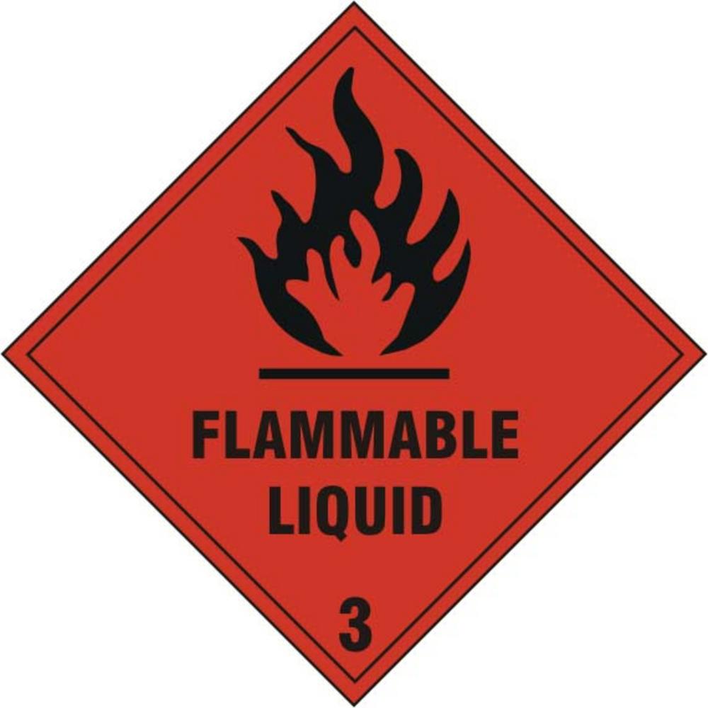 Flammable Liquid Class 3 Self Adhesive Vinyl (100 x 100mm) Sign