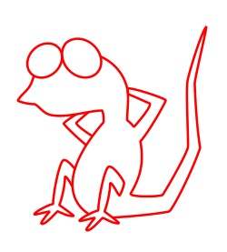 Drawing a cartoon lizard