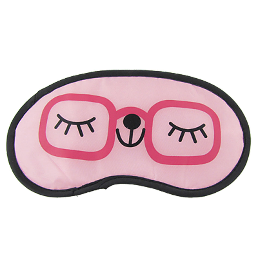 Cartoon Smile Face Print Travel Sleeping Eye Shade Mask Cover Pink