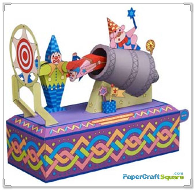 Circus Clown Papercrafts - Human Cannonball