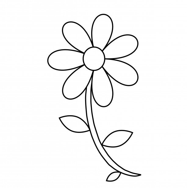 Simple flower clipart outline - ClipartFox