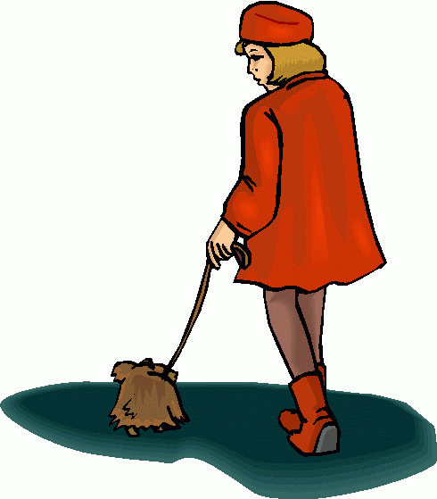 Woman walking dog clipart - ClipartFox